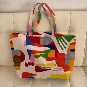 Sezane x G. Kero limited edition geometric print tote bag, multicolor, NWOT